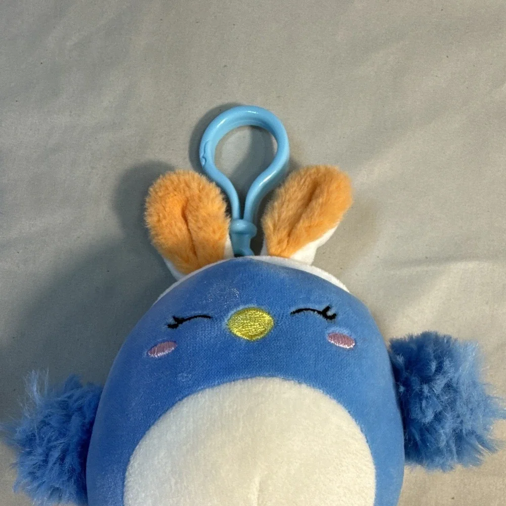Squishmallows Blue Bird Bunny Ears Clip-On Mini Plush Easter Washable Retired